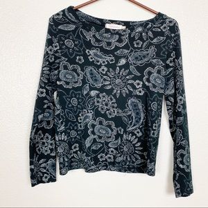 Fresh Produce Blue Patterned Long Sleeve Tee Small